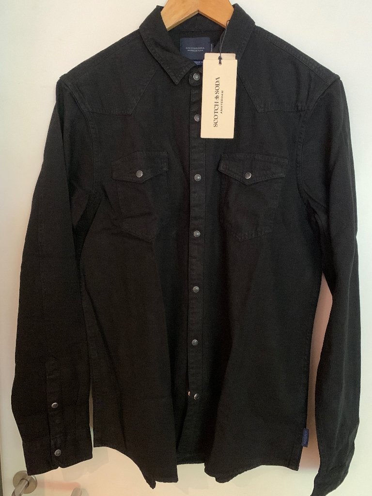 Scotch & Soda shirt donker blauw, Blauw, Nieuw, Ophalen of Verzenden, Halswijdte 41/42 (L)