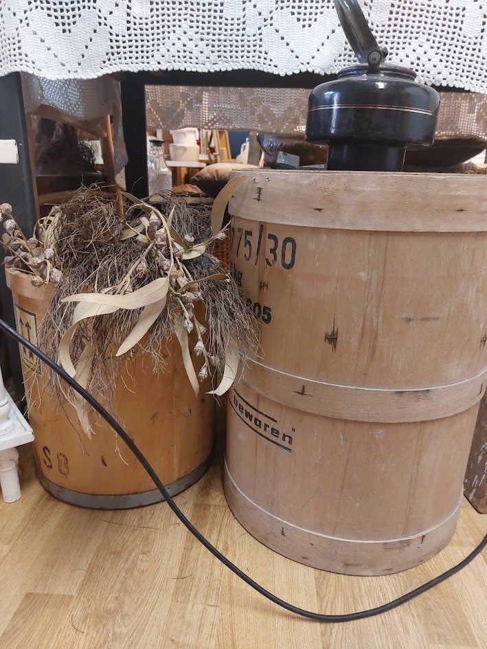 Grote robuuste vintage houten ton / graanmaat met stempel, Ophalen of Verzenden, Huis en Inrichting