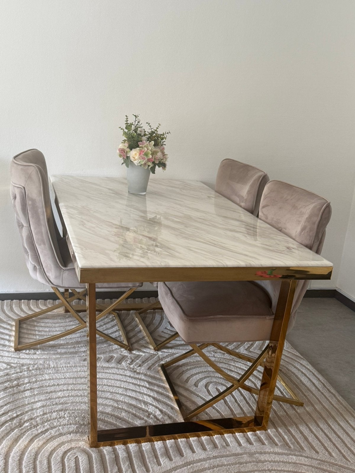 omplete eettafelset te koop!, Huis en Inrichting, Ophalen, 50 tot 100 cm, Zo goed als nieuw, Modern, Luxe