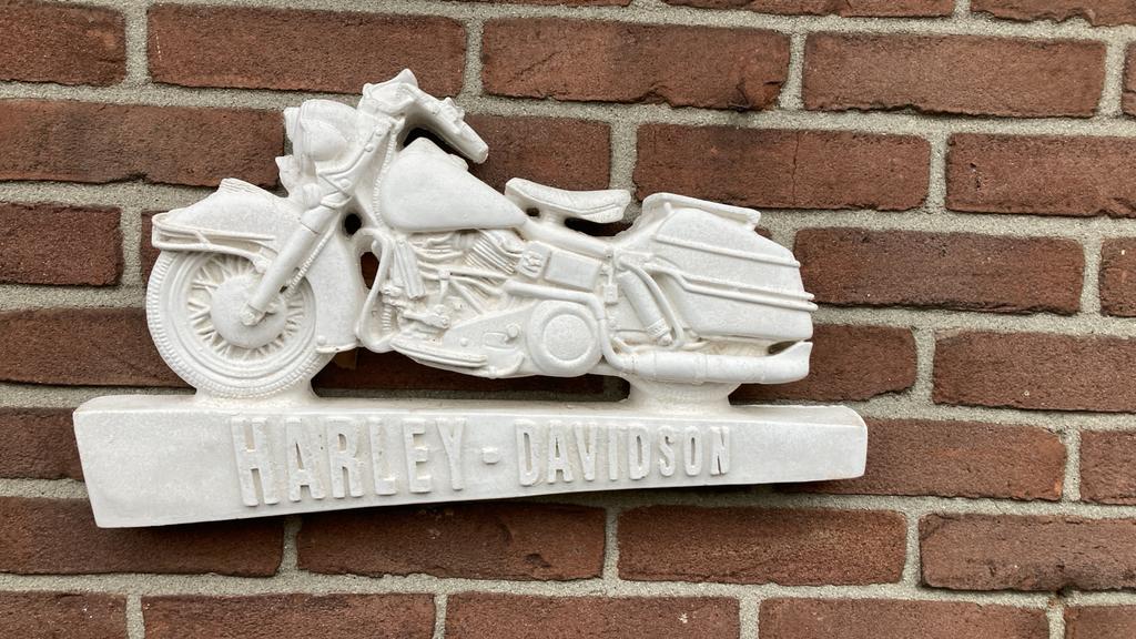 Harley-Davidson Motor Muurdecoratie - Wit Gips, Huis en Inrichting, Woonaccessoires | Wanddecoraties, Ophalen, Gebruikt
