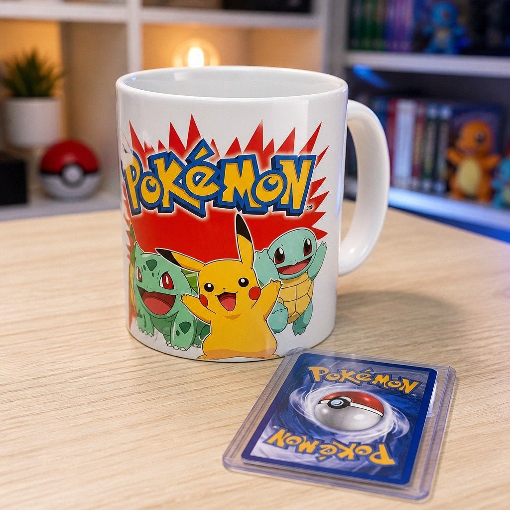 Pokémon Mok met Pikachu, Bulbasaur en Squirtle, Ophalen of Verzenden, Nieuw, Overige typen, Foil