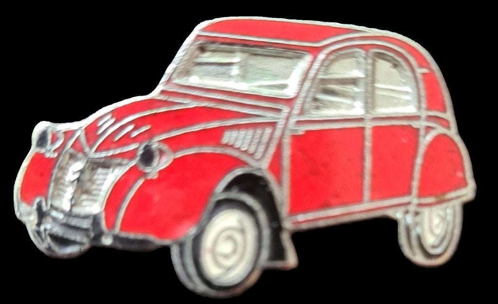 Citroen 2 cv pin- fel rood emaille, Verzenden, Nieuw, Transport, Speldje of Pin