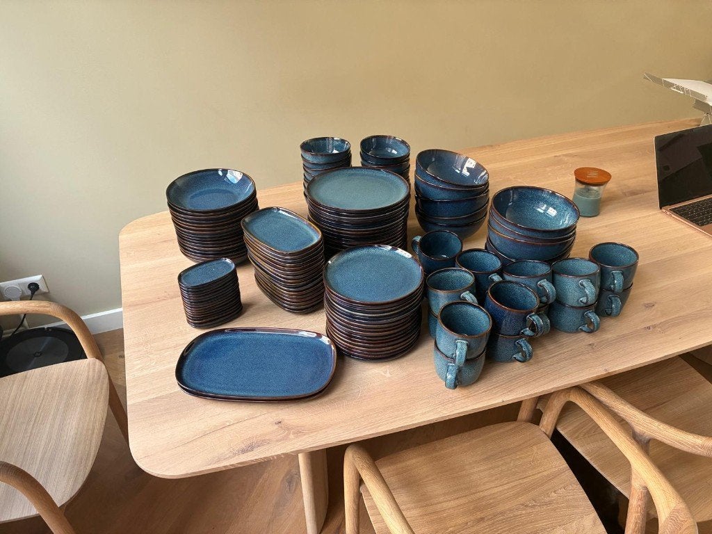 GLADELIG Servies, Huis en Inrichting, Keuken | Servies, Gebruikt, Compleet servies, Modern, Aardewerk, IKEA, Ophalen