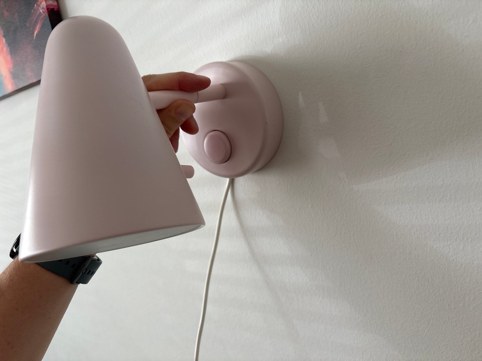 Mooi roze verstelbaar wandlampje, niet dimbaar, Gebruikt, Roze, Ophalen of Verzenden, Wandlamp