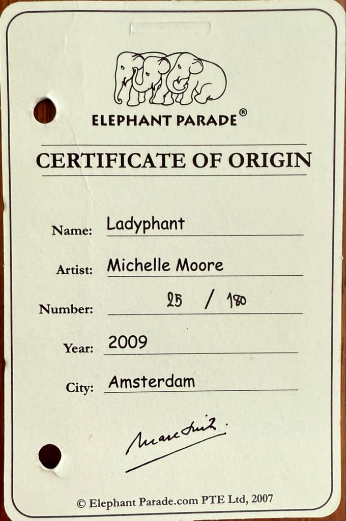 Elephant Parade 'Ladyphant' door Michelle Moore (2009), Antiek en Kunst, Ophalen of Verzenden, Zoogdier, 20 - 50 cm, Beeld