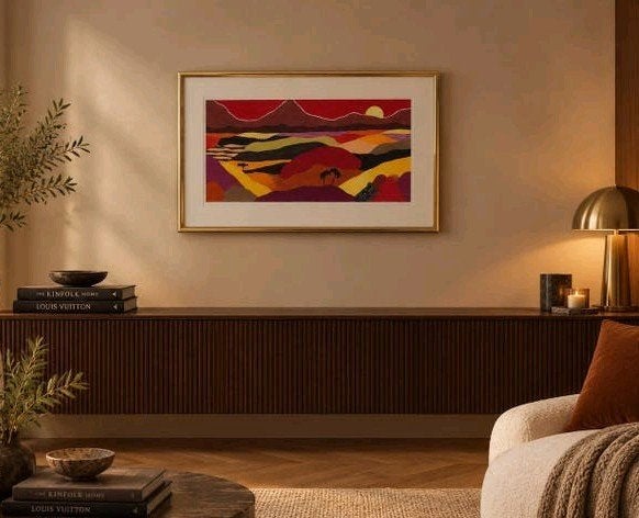 Ronald Boonacker -Tanzania II -Ingelijste Zeefdruk,landschap, Antiek en Kunst, Ingelijst, Ophalen of Verzenden, Landschappen, Zeefdruk