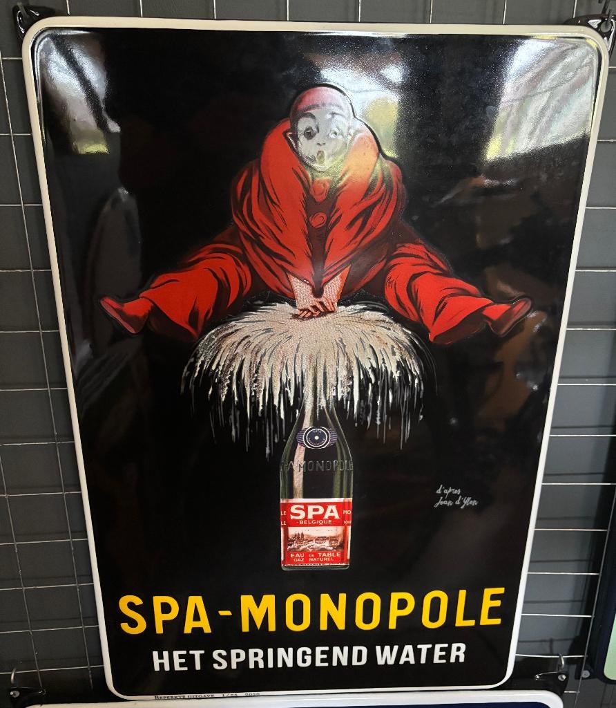 emaille reclamebord spa monopole, Ophalen of Verzenden, Nieuw, Reclamebord