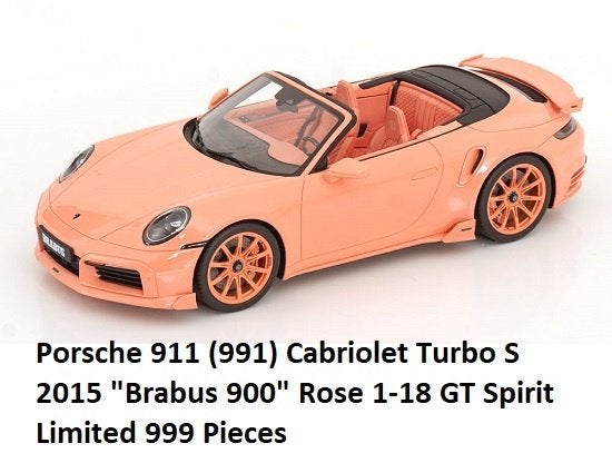 Porsche 911 (991) Cabriolet Turbo S 2015 “Brabus 900” Rose 1, Overige merken, Tschuiten@hotmail.com, Auto, Frankrijk