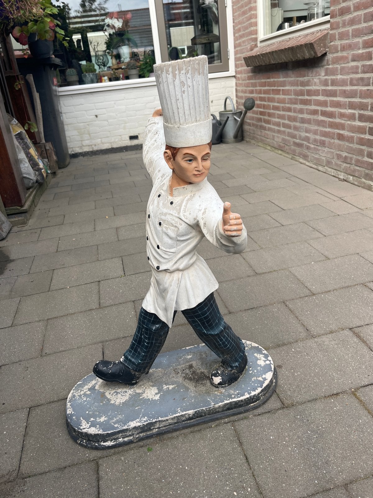 Grote kok beeld - decoratie voor restaurant of tuin, Ophalen, Gebruikt, Meerkleurig, Overige materialen