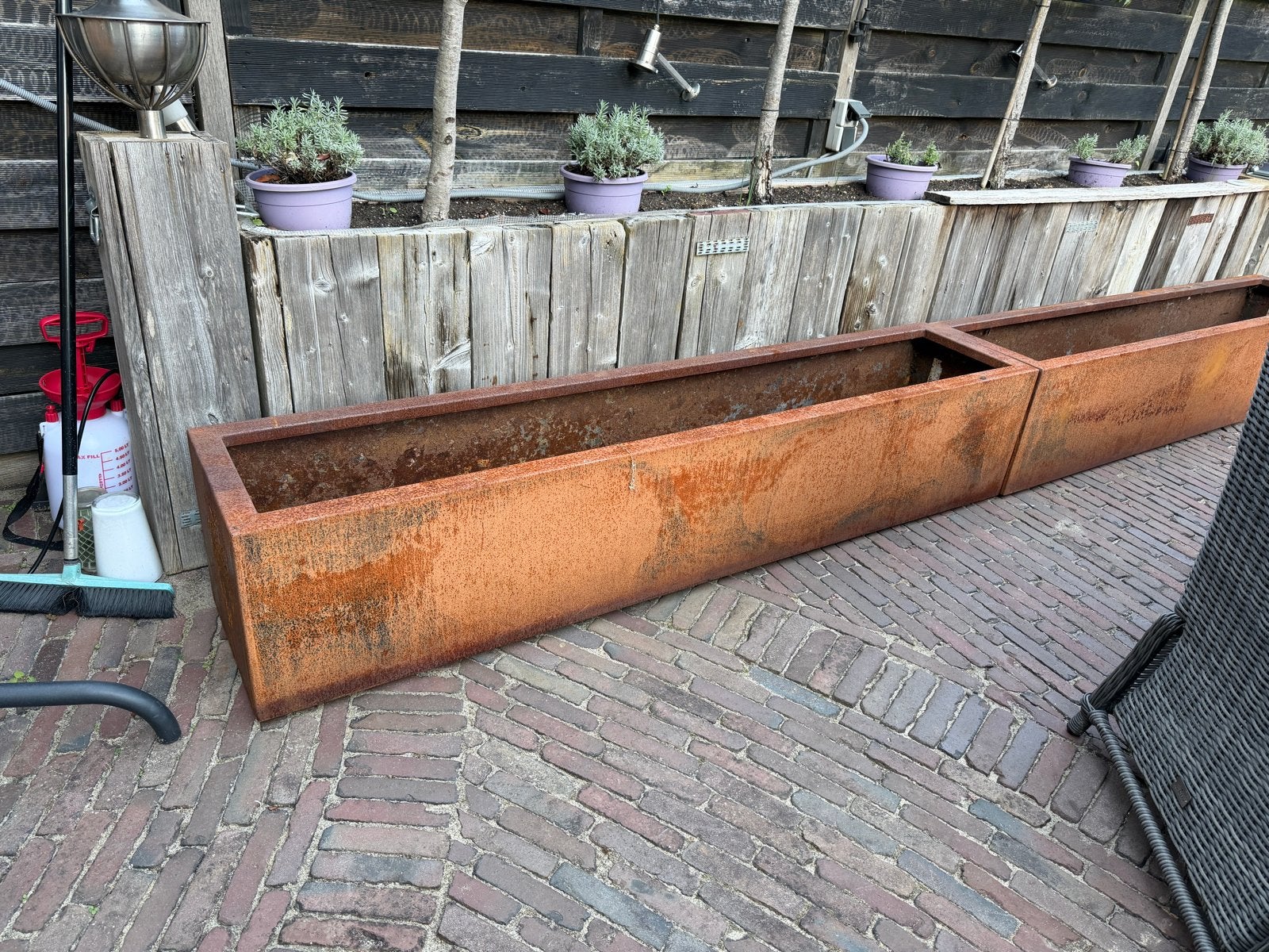 Cortenstaal plantenbak 200x40x40 cm, Tuin en Terras, Gebruikt, 100 cm of meer, Ophalen of Verzenden, Metaal