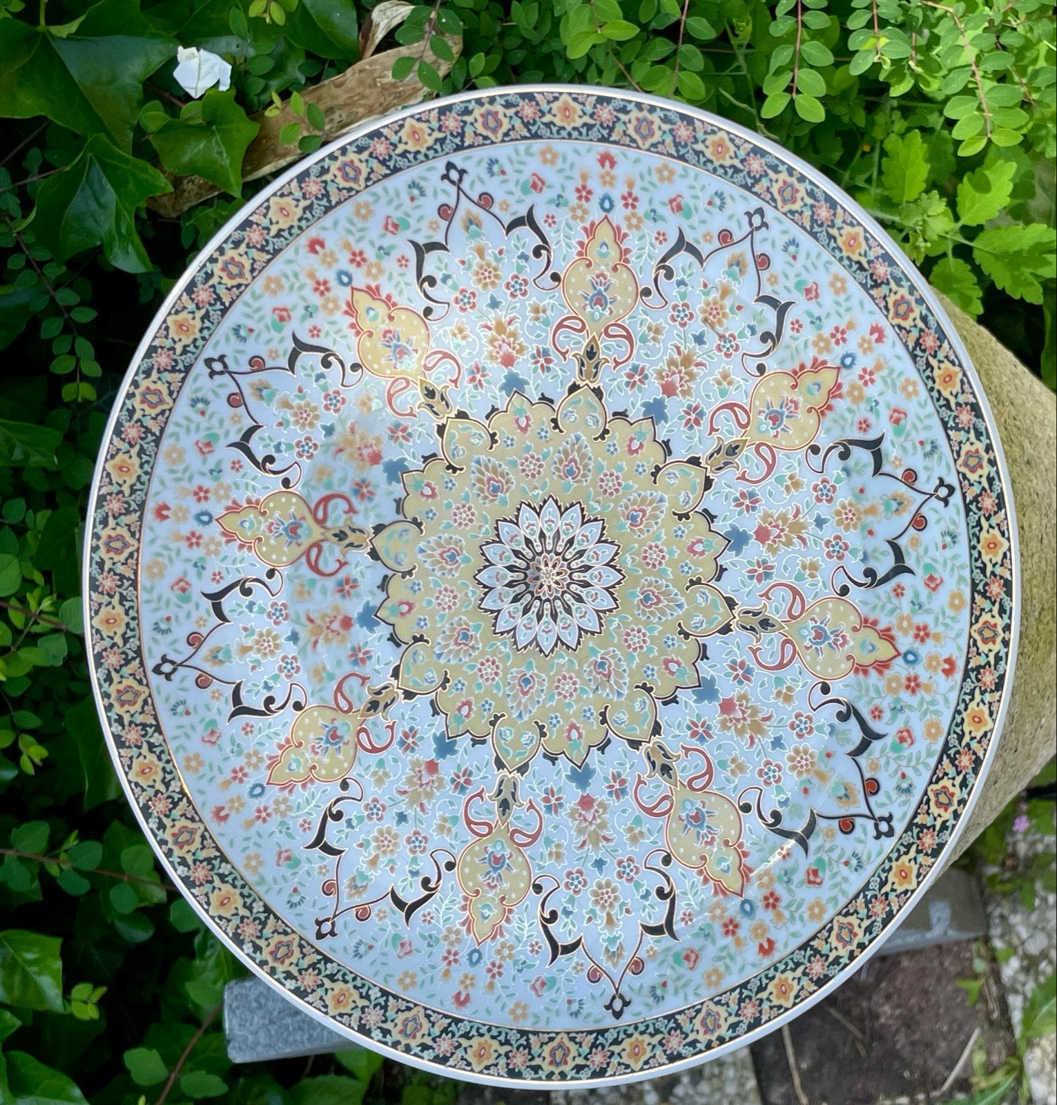 Perzisch Keramisch Decoratiebord - Handgeschilderde Mandala, Ophalen of Verzenden