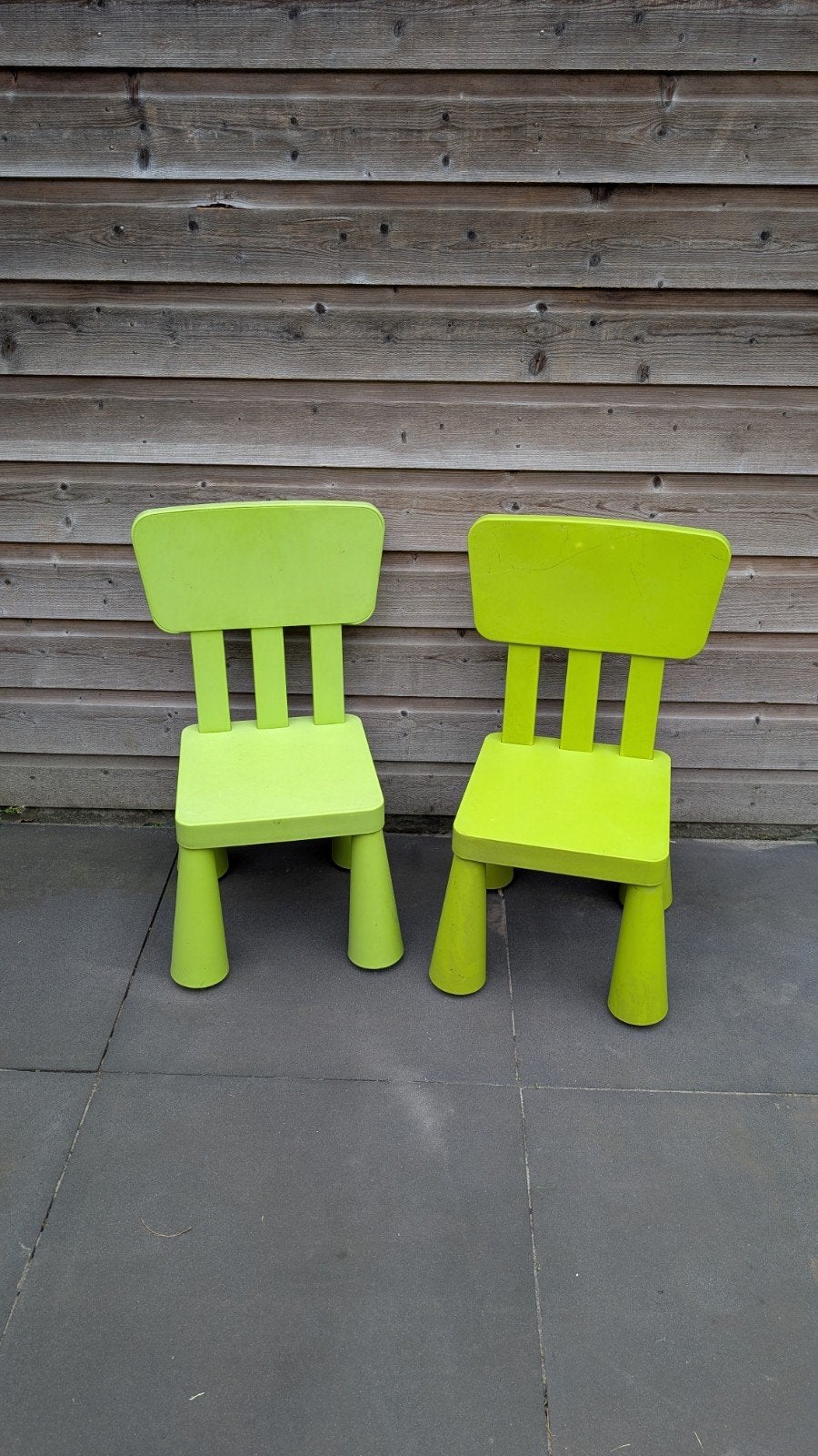 Twee IKEA Mammut kinderstoelen groen, Ophalen, Gebruikt, Overige typen