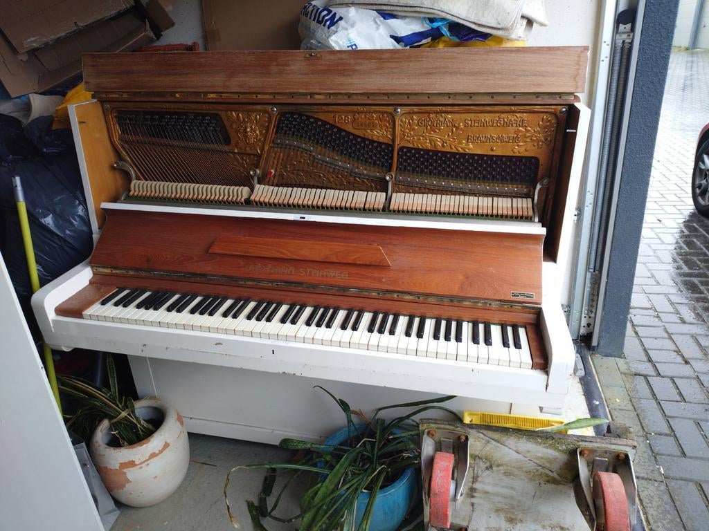 Grotrian Steinweg 128 wit piano, Ophalen, Gebruikt, Wit