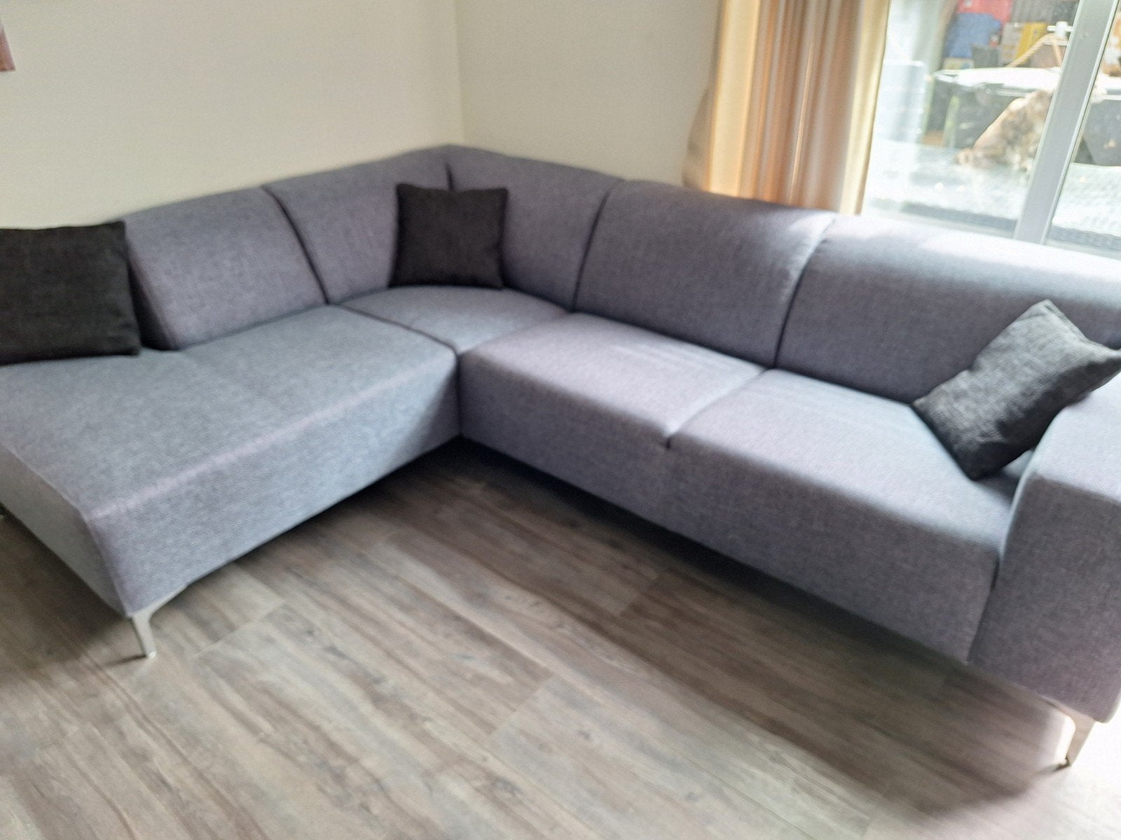 Hoekbank met lounge gedeelte, Ophalen, Nieuw, Stof