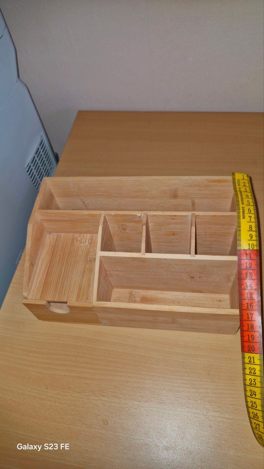 Bamboe bureau organizer met lade, Verzenden, Gebruikt