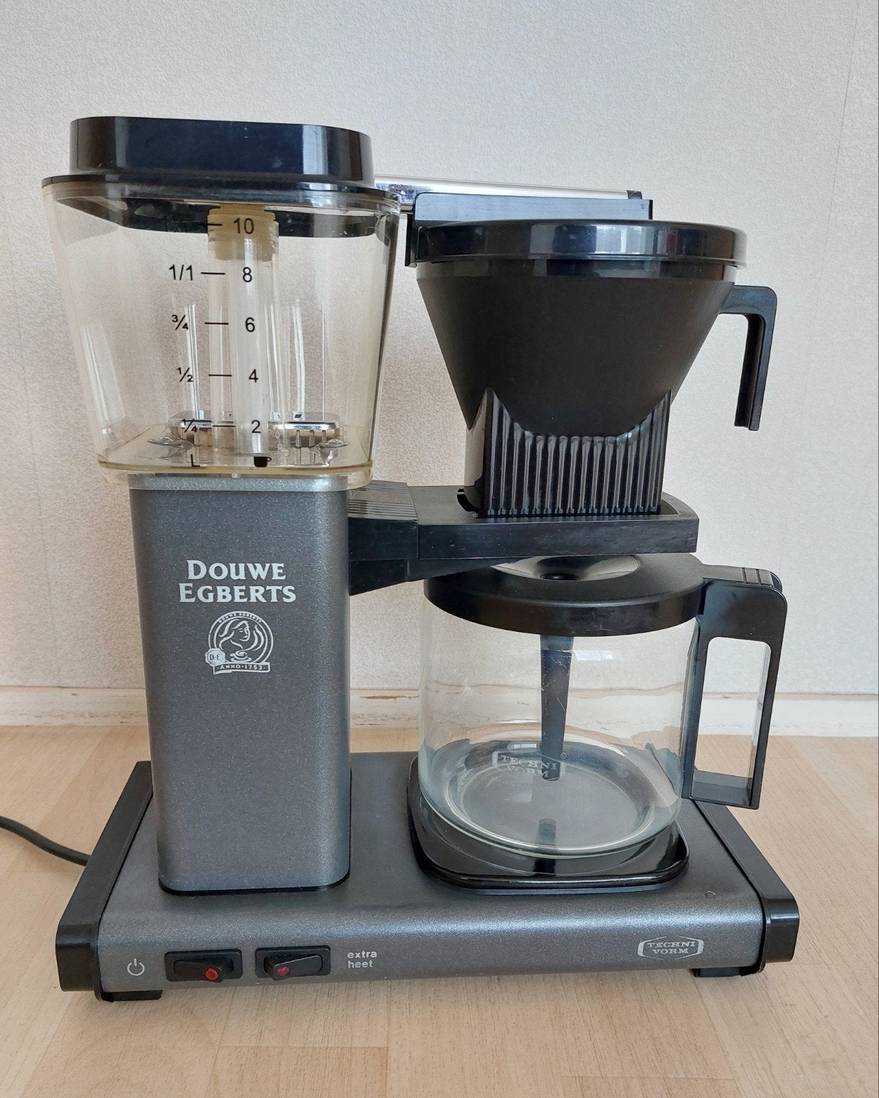 Douwe Egberts koffiezetapparaat Moccamaster antraciet., Overige typen, Ophalen of Verzenden, Gebruikt, Grijs