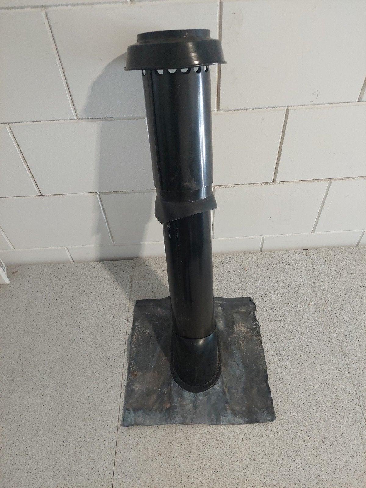 150mm ventilatie afvoerpijp + loodslab, Ophalen, Gebruikt