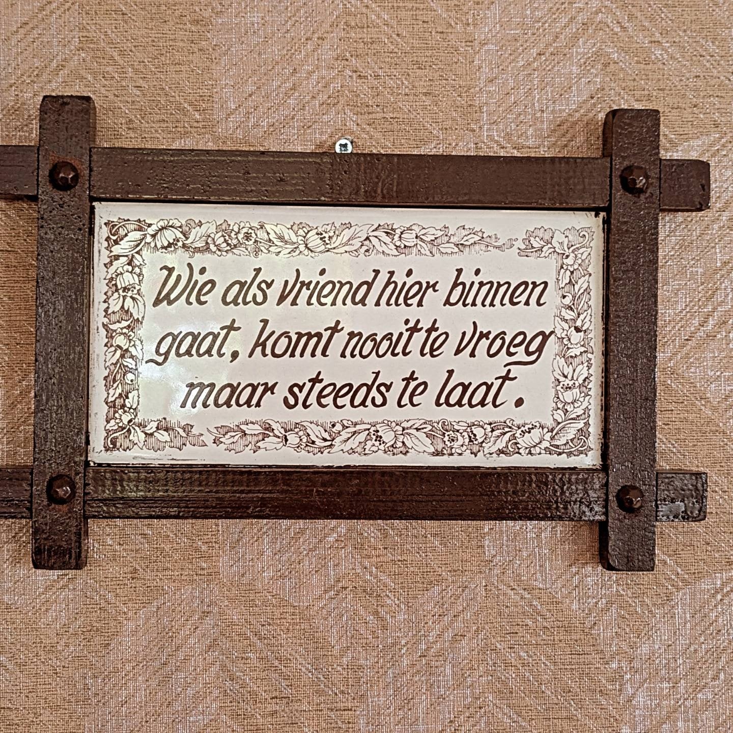 Populaire vintage tegeltjeswijsheid over 'vriendschap'., Ophalen of Verzenden
