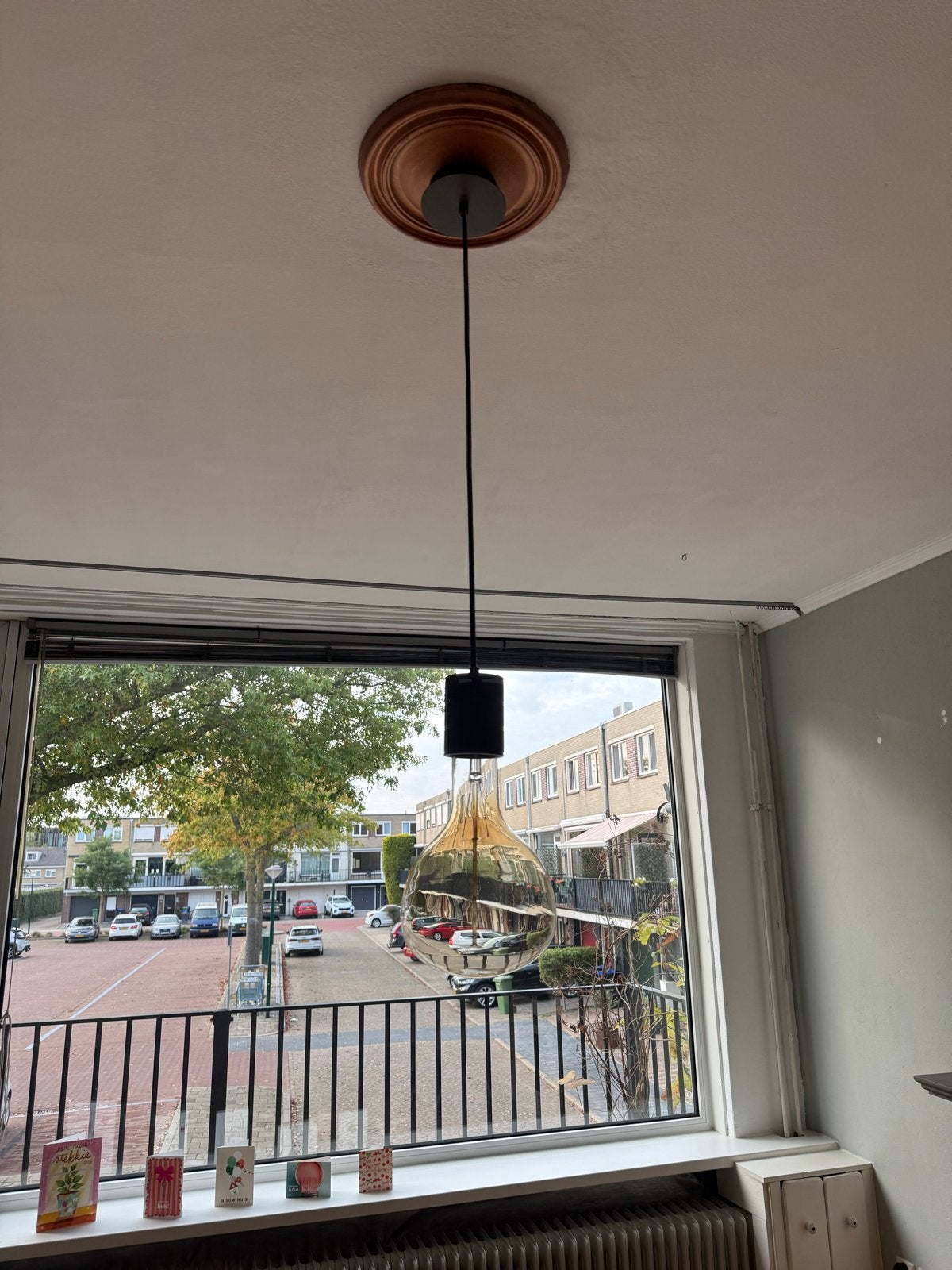 Calex retro pendellamp, Ophalen, Zo goed als nieuw, Glas, Modern