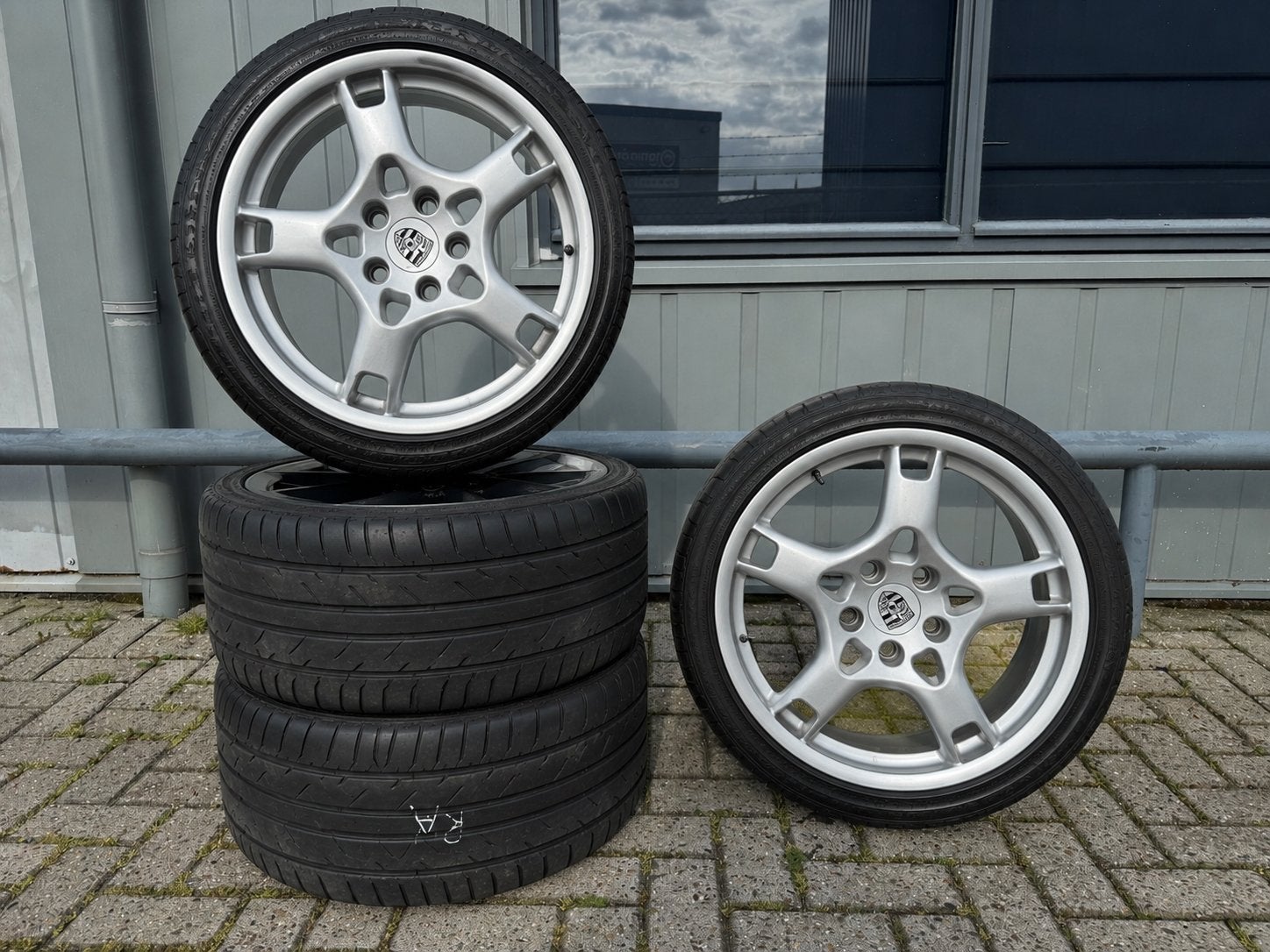 Originele Porsche BBS 19 inch Lobster velgen + winterbanden, Gebruikt, Banden en Velgen, Winterbanden, Ophalen