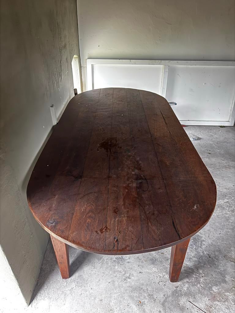 Robuuste eikenhouten eettafel - Ovaal, Huis en Inrichting, Klassiek modern, 100 tot 150 cm, Eikenhout, 200 cm of meer