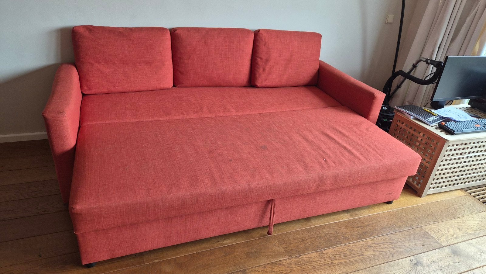 Ikea 3-zits slaapbank - 220x80x100 cm, Ophalen, Gebruikt, Tweepersoons, Overige maten