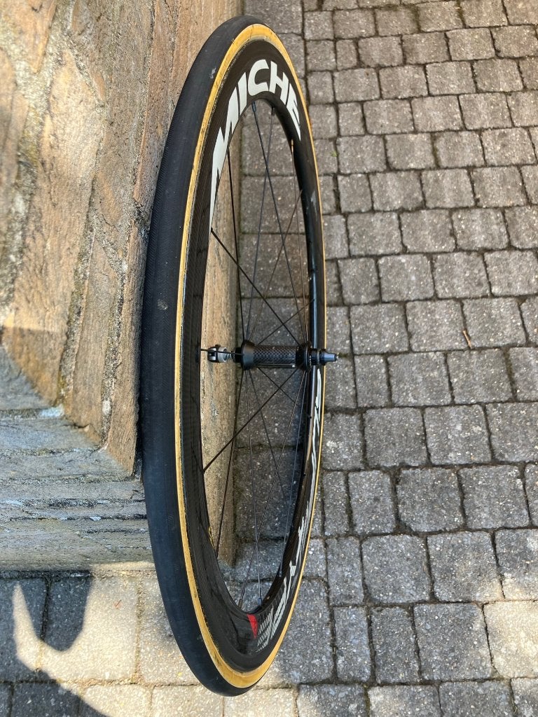 Miche super type 550, carbon voorwiel., Fietsen en Brommers, Wiel, Miche, Ophalen of Verzenden, Zo goed als nieuw