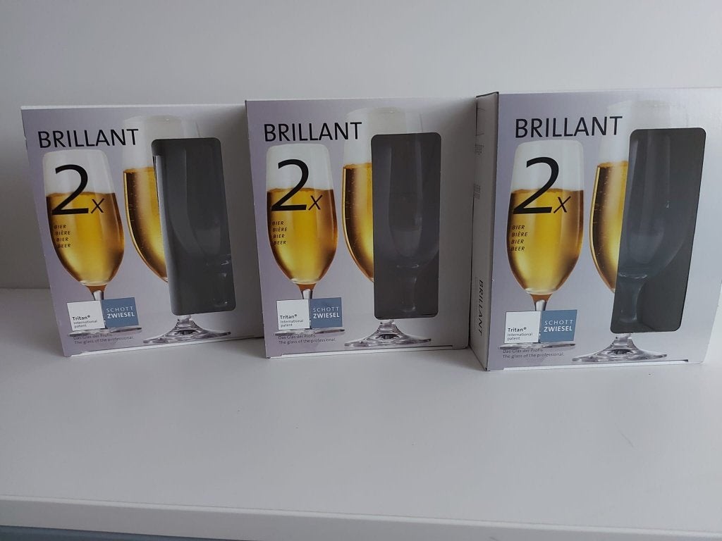 3 x2 Bierglazen "Brillant Schott Zwiesel Tritan" Nieuw !!!, Ophalen, Nieuw, Glas of Glazen, Overige merken