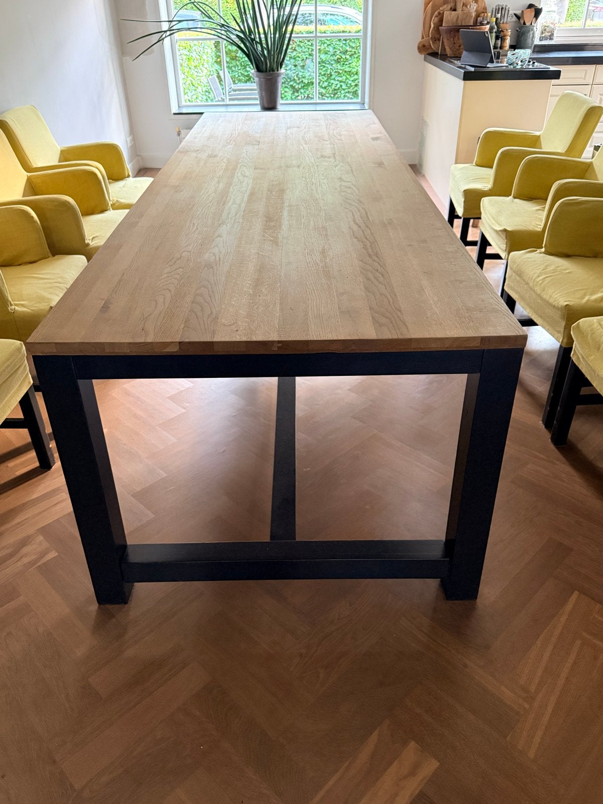 Massief Eiken Eettafel - 300x100x79, Huis en Inrichting, Tafels | Eettafels, Ophalen, Gebruikt, 100 tot 150 cm, Eikenhout