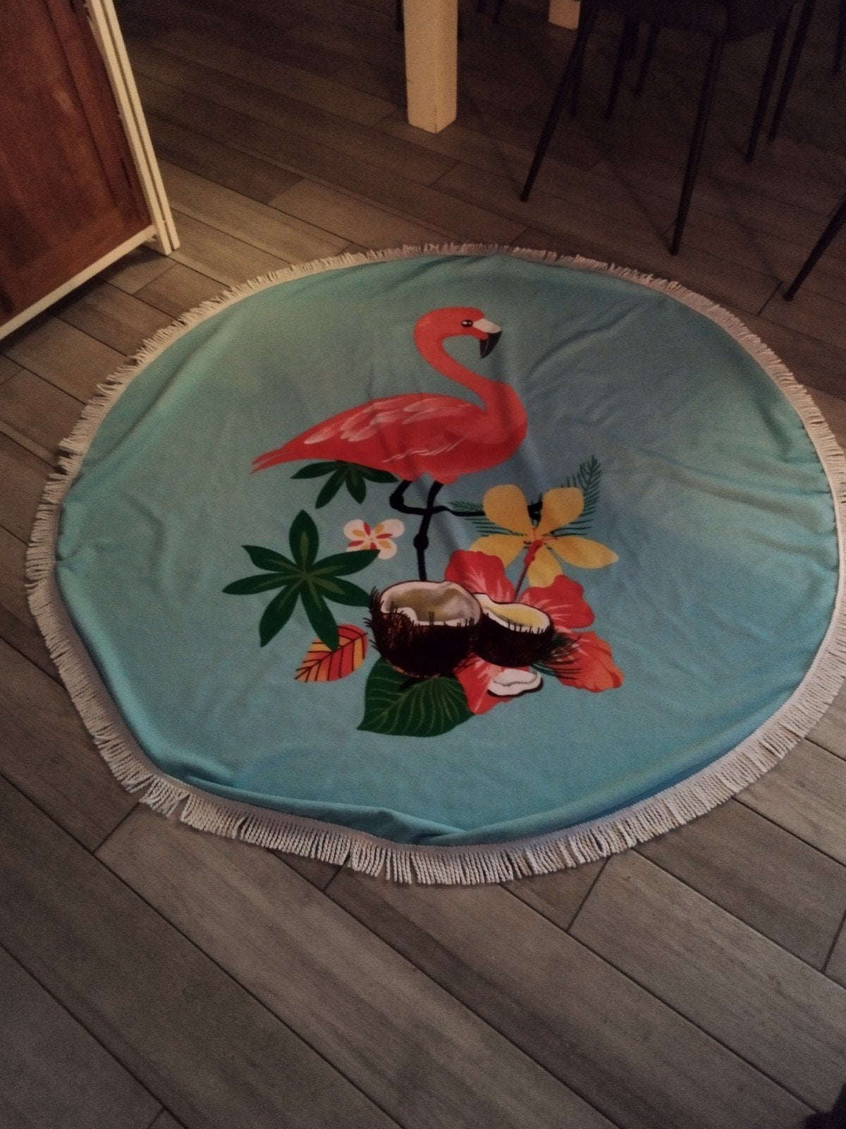 handdoek (strand) flamingo rond zgan, Ophalen of Verzenden, Zo goed als nieuw