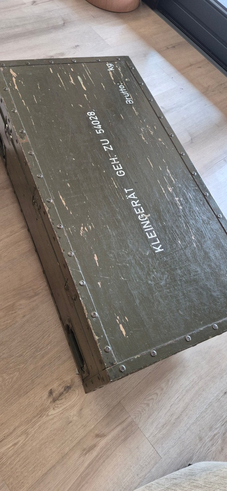 Duitse Legerkist op Zwenkwielen, Huis en Inrichting, Ophalen, Gebruikt, 100 tot 150 cm, 50 tot 100 cm
