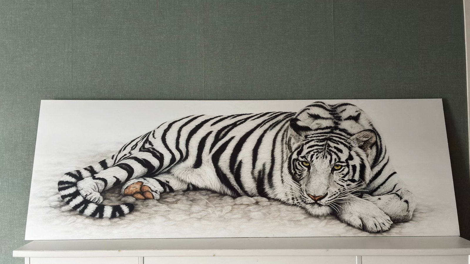 Realistisch afbeelding van een witte tijger, Ophalen, Realistisch, Overige ondergronden, Dieren