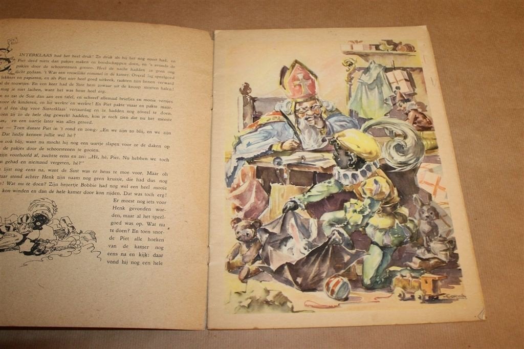 St. Nicolaas — Vertelling met 8 Kleurenplaten Vintage 1948, Gebruikt, -, -, Ophalen of Verzenden
