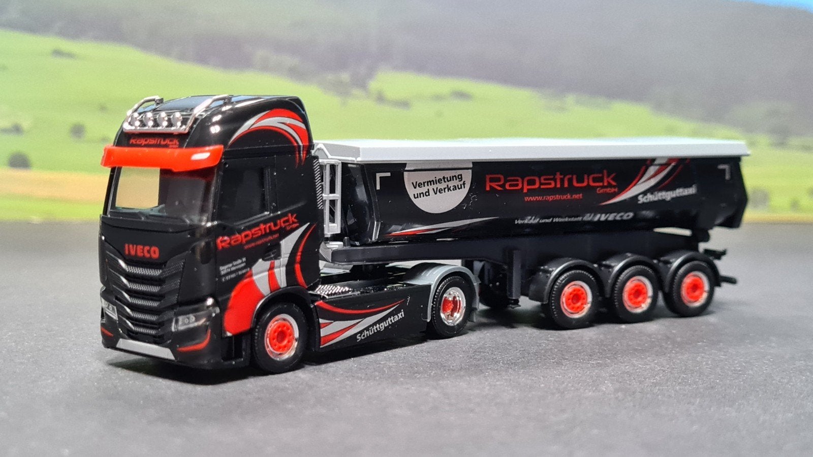140 Herpa 1:87 Rapstruck Iveco S-Way kippertrailer, Ophalen of Verzenden, Nieuw, Bus of Vrachtwagen, Herpa