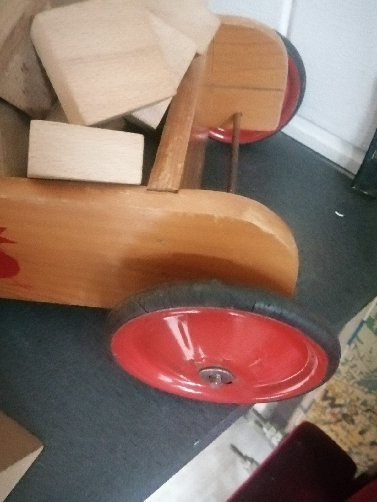 Leuke oude blokken loopkar met veel houten blokken jaren 60, Gebruikt, Ophalen of Verzenden, X, X