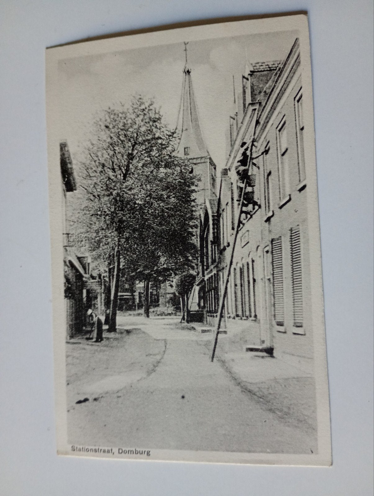 Domburg Stationsstraat met Glazenwasser, Ophalen of Verzenden, 1920 tot 1940, Ongelopen, Zeeland