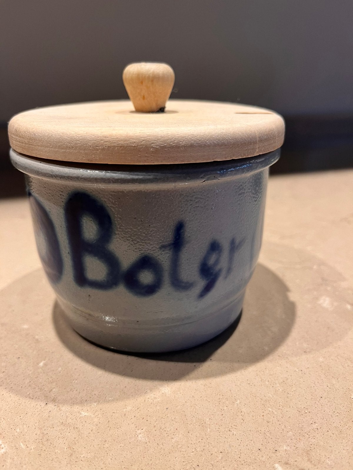 Brocante  boterpot met deksel, Ophalen