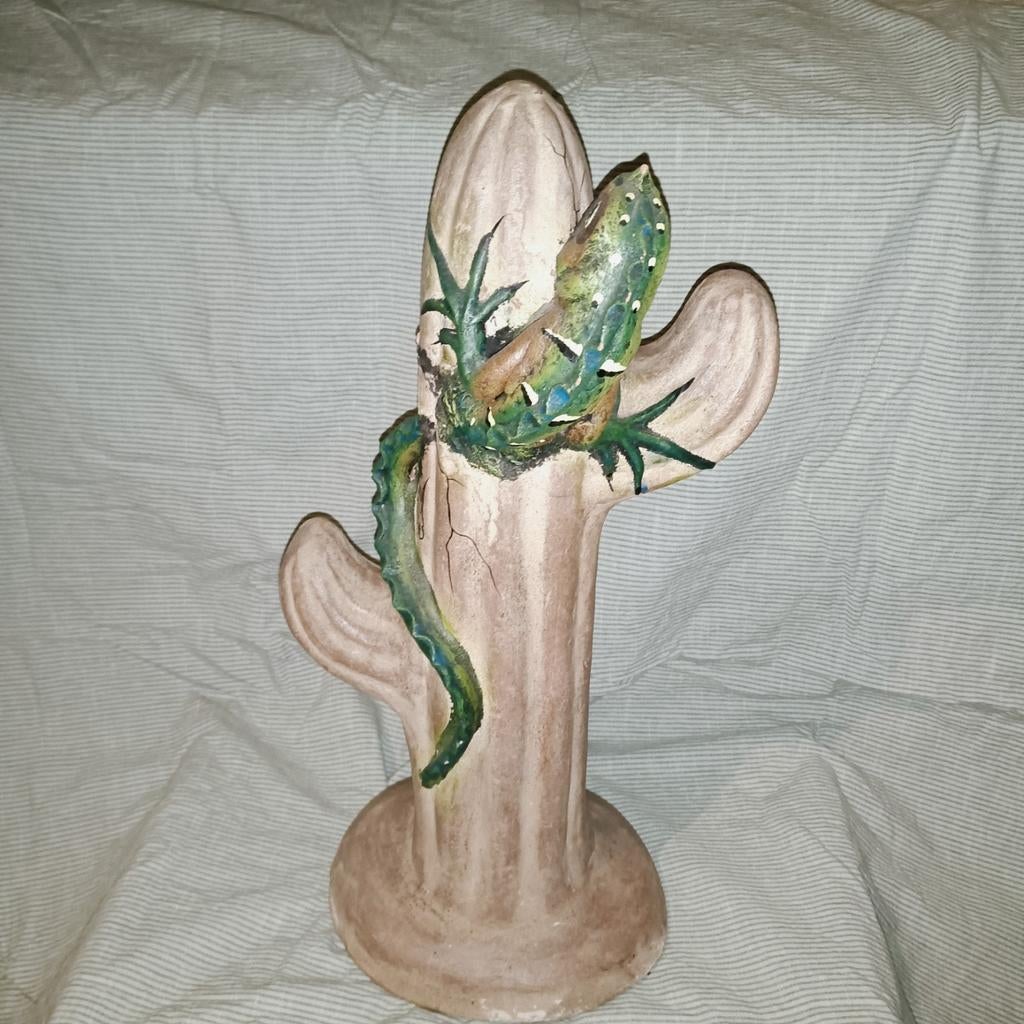 Cactus van aardewerk met hagedis, Ophalen