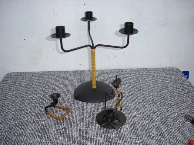 Vintage - Deense kandelaars + meer - Laurids Lønborg, Gebruikt, Zwart, Ophalen of Verzenden, 23 cm