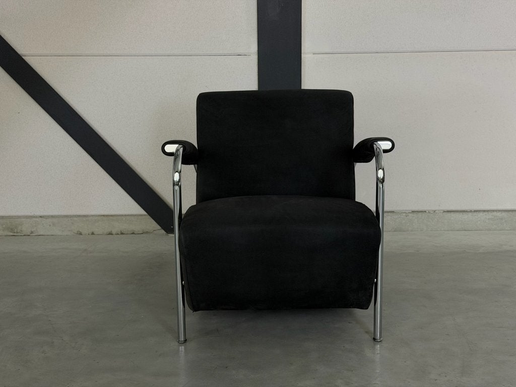 Leolux Scylla fauteuil - zwart Danza leder, Ophalen, Nieuw, Artifort Montis Gelderland Harvink Rolf Benz Pode, 50 tot 75 cm