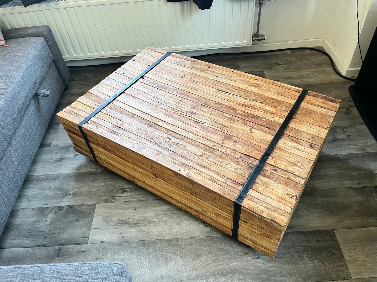 Unieke Salontafel van Gerecycled Hout, Ophalen, Gebruikt, 100 tot 150 cm, 50 tot 100 cm