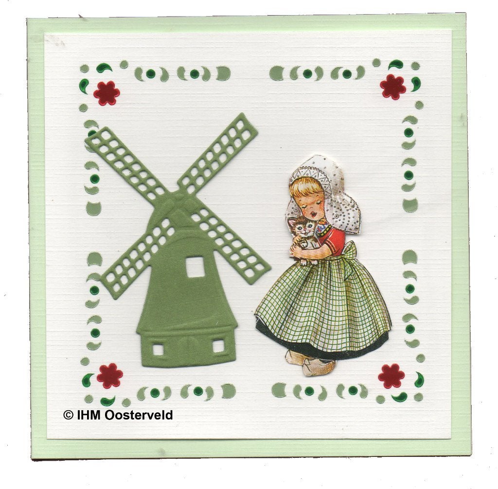 3D Kaart Hobbydots 5  Meisje met molen, Ophalen of Verzenden, Nieuw, Overige thema's