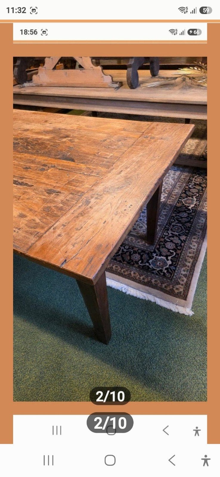 Antieke Franse boeren eettafel 2,20 m, Ophalen