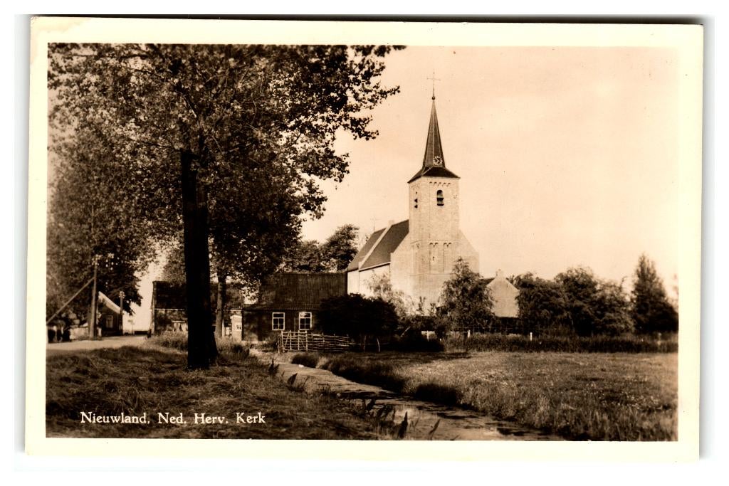 Nieuwland, (bij Meerkerk) Ned. Herv. Kerk, Verzenden, 1940 tot 1960, Ongelopen, Utrecht