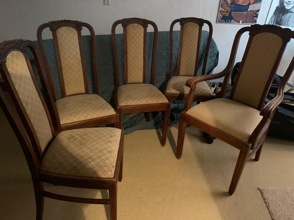 Brocante eetkamer stoelen  2x met leuningen 4 x zonder leuni, Huis en Inrichting, Stoelen, Ophalen, Gebruikt