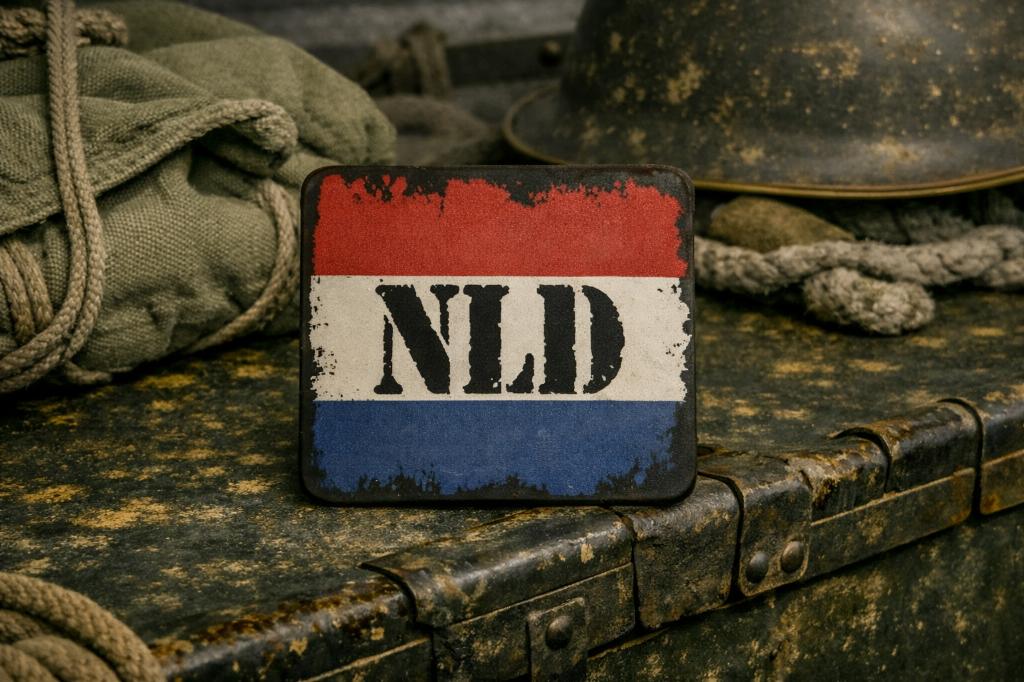 NLD vlag magneet - RJ Army, Ophalen of Verzenden, Landmacht, Nederland, Embleem of Badge
