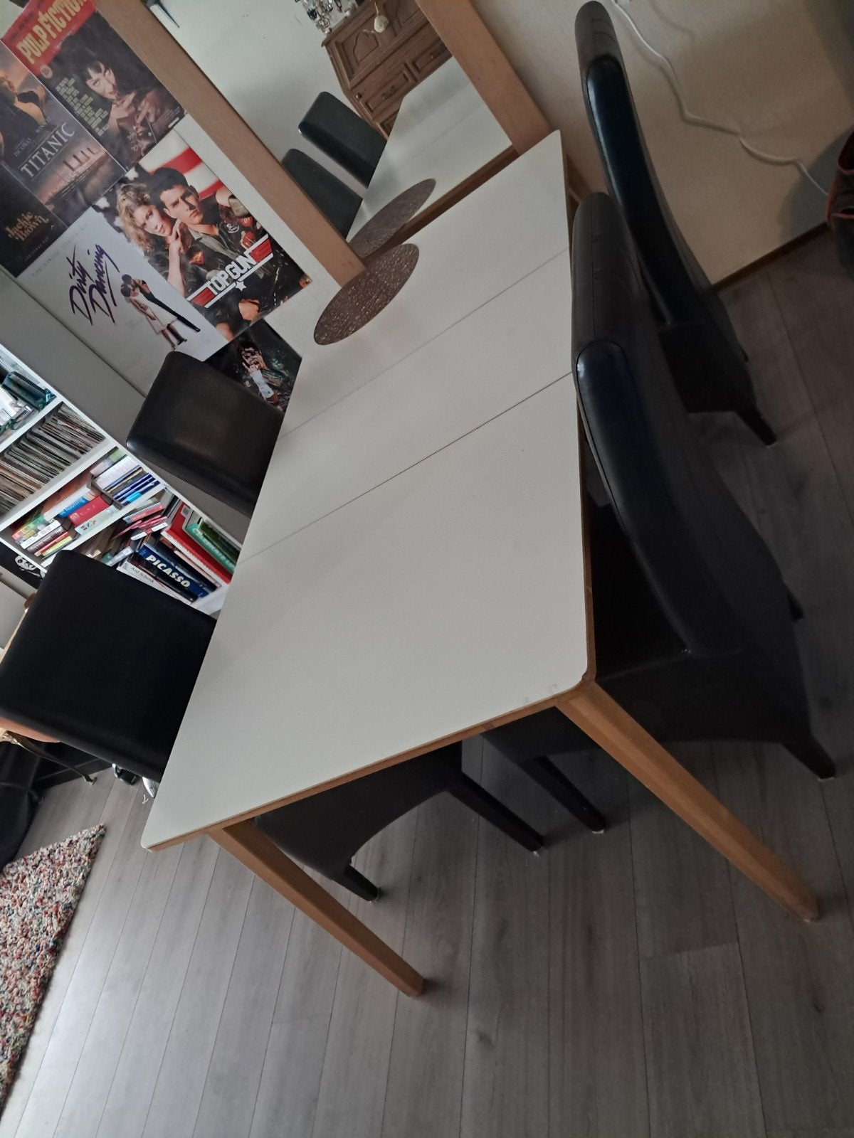 Eettafel met 4 stoelen, Ophalen, Gebruikt, 200 cm of meer, 50 tot 100 cm