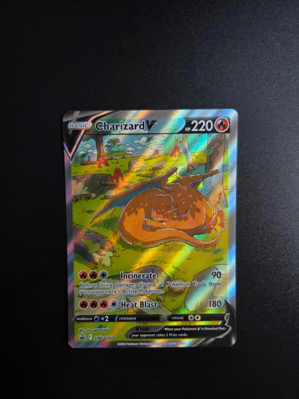 Charizard V SWSH260 Pokemon Promo Alternate art, Ophalen of Verzenden, Zo goed als nieuw