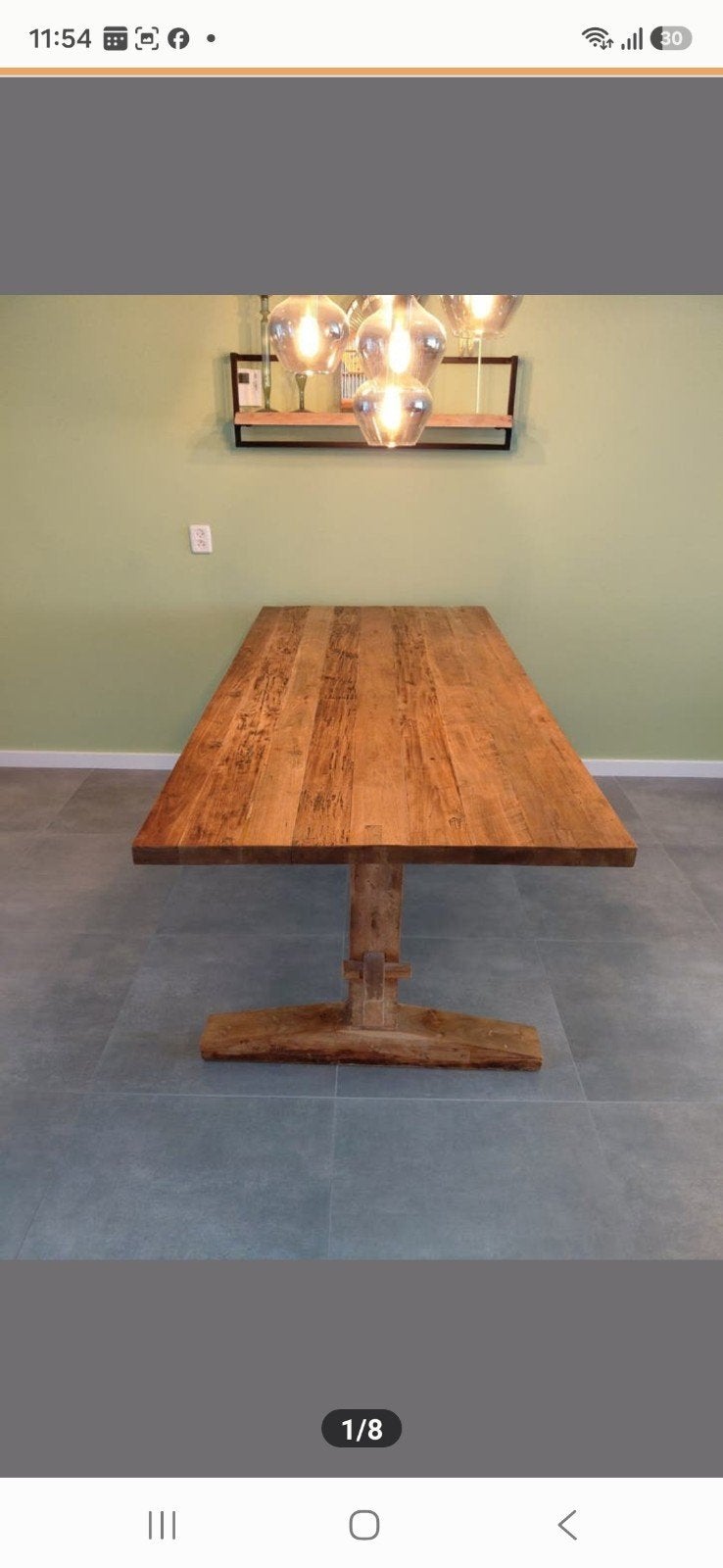 Robuuste houten eettafel - 183x90 cm, Huis en Inrichting, Tafels | Eettafels, Ophalen, Gebruikt, 50 tot 100 cm, 150 tot 200 cm