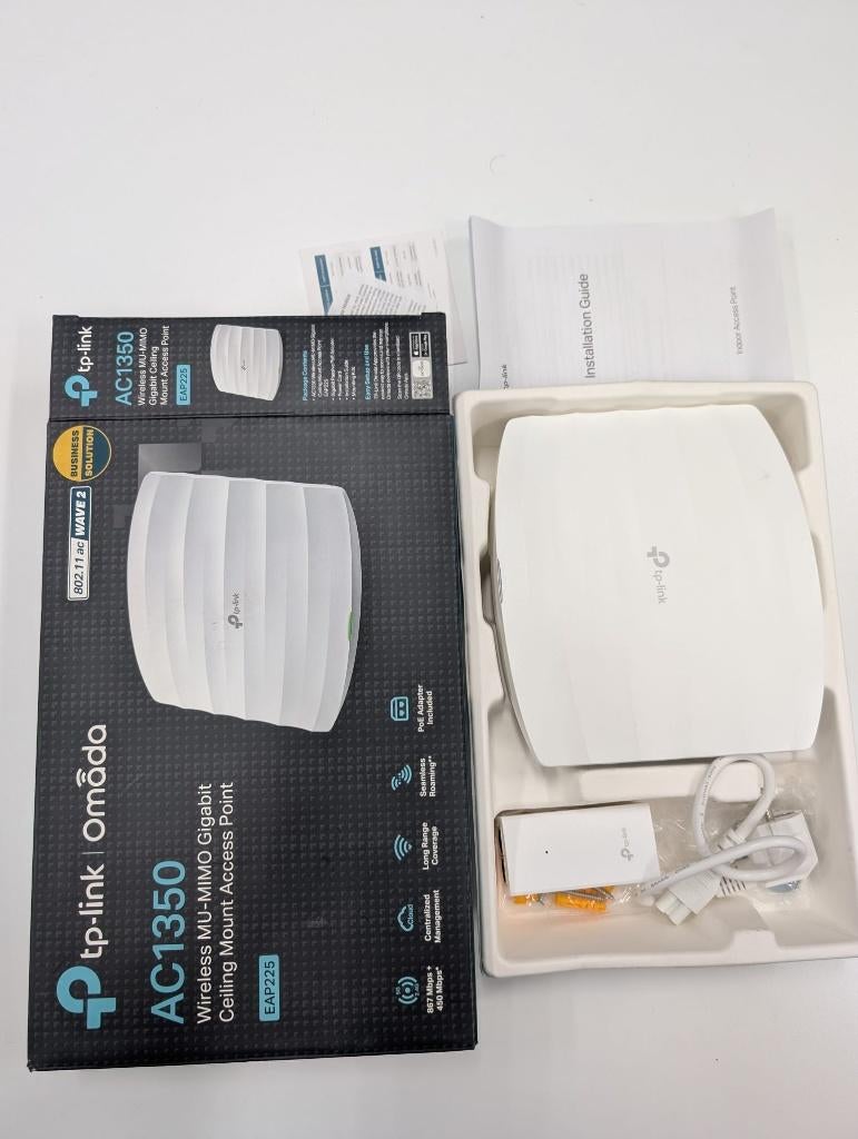 TP-Link Omada EAP225 Access Point AC1350 WiFi (Plafond), Computers en Software, Accesspoints, Ophalen, Zo goed als nieuw, TPLINK